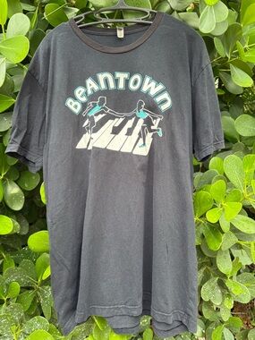 Bean Town Dance Camp T-Shirt, Swing Dance, Mens L, Swing Dancer Logo,Piano, Jazz